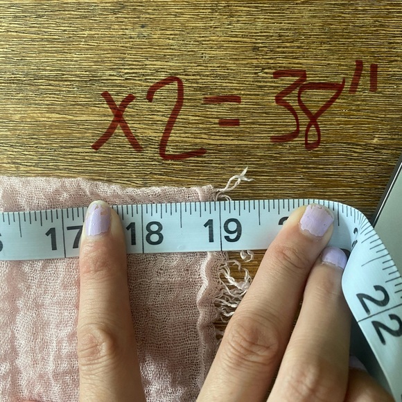 made in Florence Italy muted pale pink multi use wrap scarf shawl 100% cotton - Picture 15 of 15